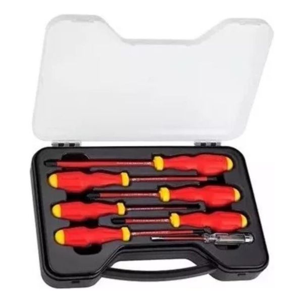 Juego Destornillador Stanley Rojo 7pcs Aislados 1000v