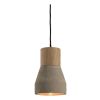 Colgante Símil Concreto Claro Con Madera - Ixec Ix9064