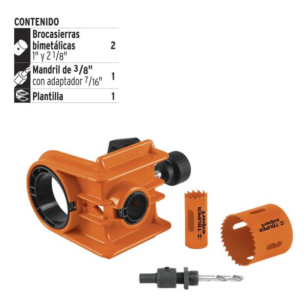 Juego Corona Para Instalar Cerraduras Madera Y Metal Truper - Imagen 3