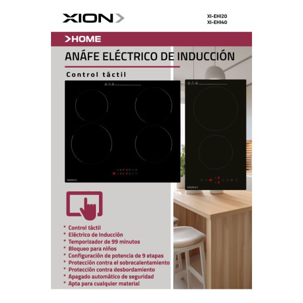 Anáfe Eléctrico De Inducción Dos Discos Xion Xi-ehi20 Kirkor - Imagen 2