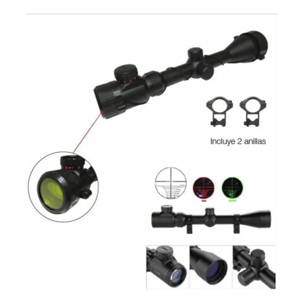 Mira Telescópica 3-9x50 Retículo Iluminado Kirkor Outdoor - Imagen 3