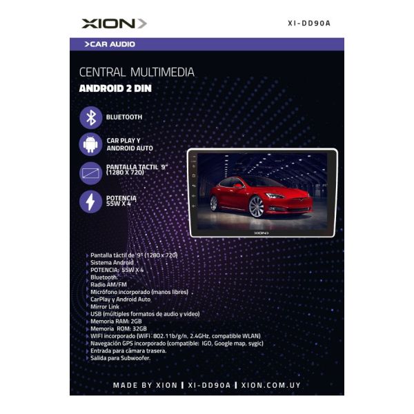 Radio Auto Android Central Multimedia Pantalla Tactil 9 Xion - Imagen 2