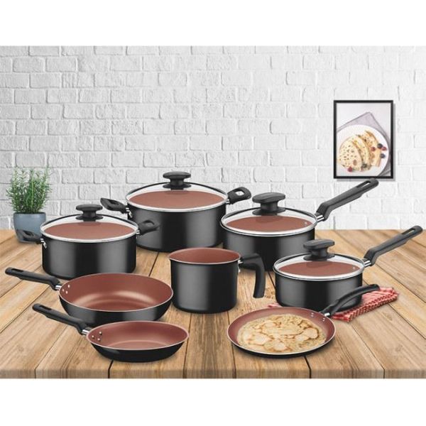 Batería De Cocina Negra 8 Piezas Loreto Tramontina - Imagen 2