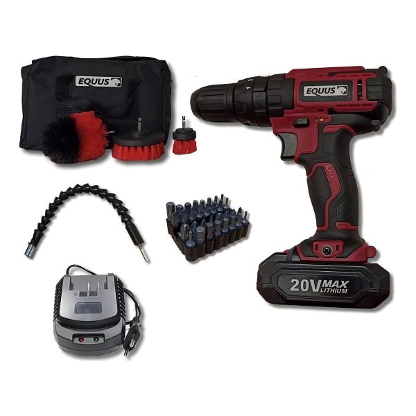 Taladro Atornillador Percutor 20v 2 Bat Bolso Accesorios Equ - Imagen 3