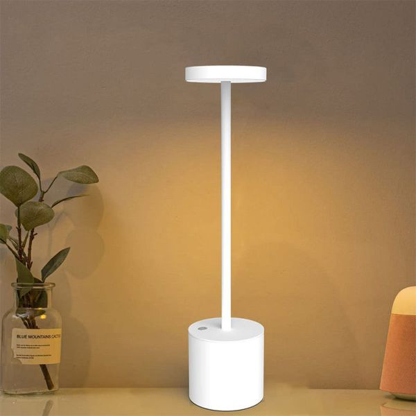 Portátil De Mesa Led Inalámbrica Usb Blanco - Imagen 3