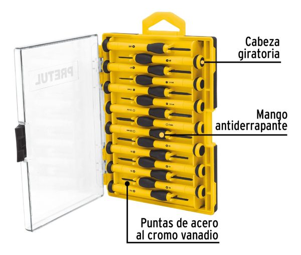 Juego De 15 Destornilladores Joyero Precision Pretul Jdej15 - Imagen 2