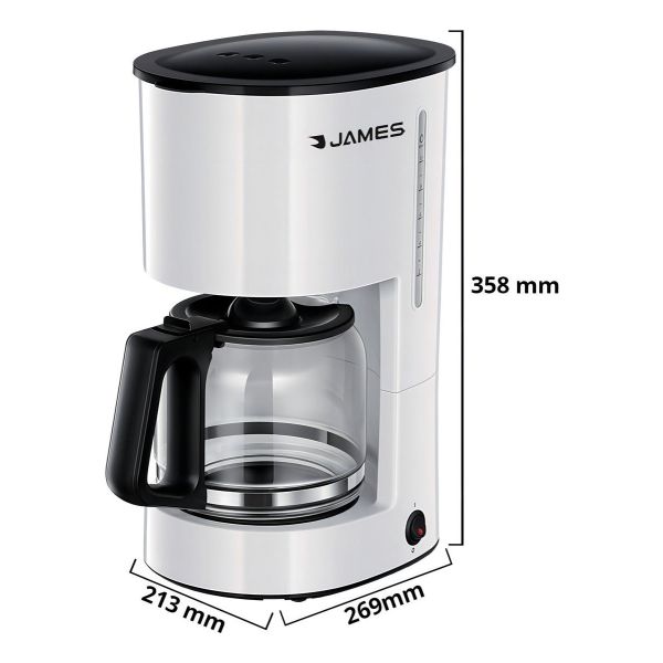 Cafetera James Cfj Blanca De Goteo 980 W 1.25 L Kirkor