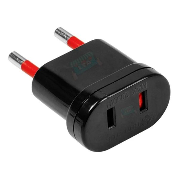 Adaptador Conatel Ficha Americana Negro Pack X 3 Kirkor - Imagen 2