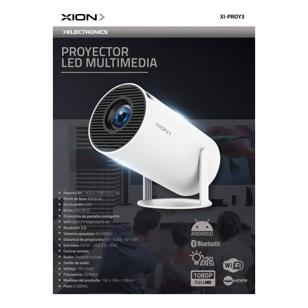 Proyector Xion Xi-proy3 Blanco 220v Smart Led Kirkor - Imagen 2
