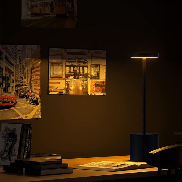 Portátil Mesa Led Inalámbrica Usb Negra - Imagen 3