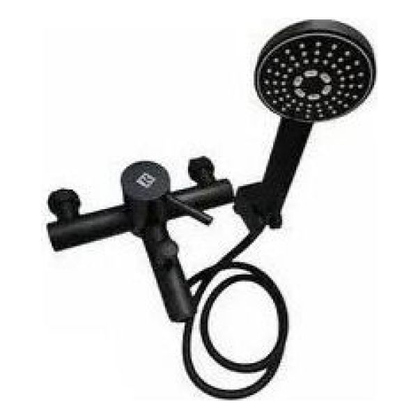 Monocomando Ducha Palito Con Bañera Negro Rimontti Kirkor - Imagen 2