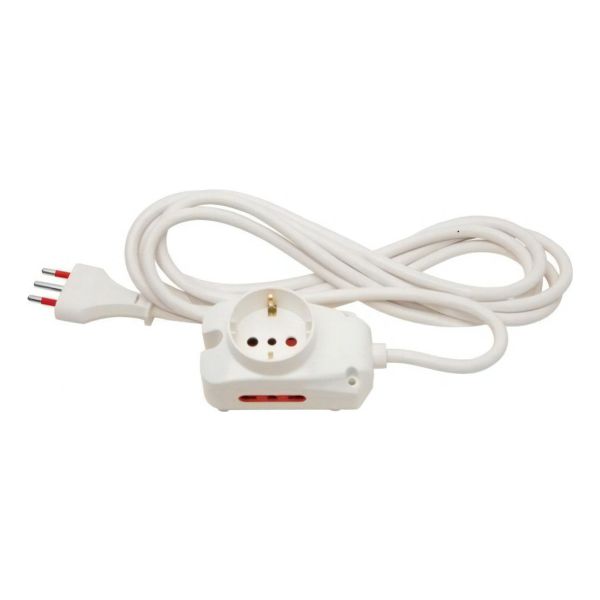 Alargue Multiple 1 Schuko + 2 Tres En Linea 3 Metros Kirkor