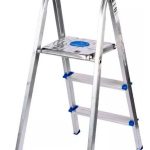 Escalera Aluminio 3 Escalones Mor Plegable Color Plateado/az - Imagen 8