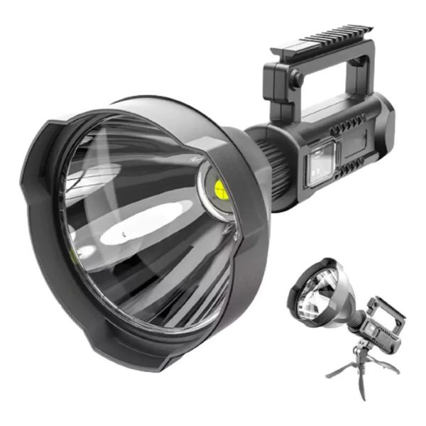 Foco Linterna Led Largo Alcance 550 Metros + Usb + Trípode