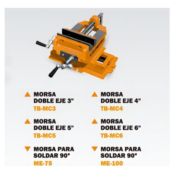 Morsa Cruz Doble Eje 3 Pulgadas Taladro Agujereador Lusqtoff - Imagen 4