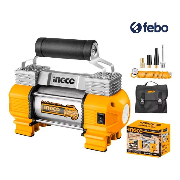 Compresor Auto 12 Volt 18amp Uso Rudo Ingco Aac2508 120psi - Imagen 2