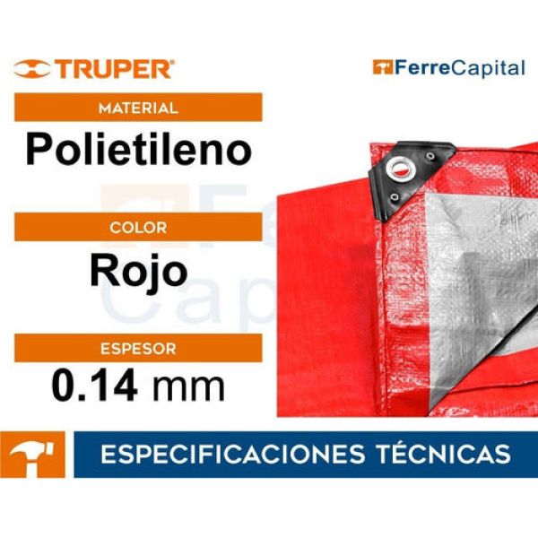 Lona 3 X 4 M, Roja, Pretul Pretul 23765 Kirkor - Imagen 2