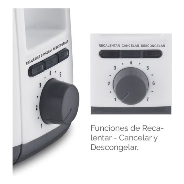 Tostadora Punktal 4 Panes 1400 W 7 Niveles De Tostado - Imagen 3