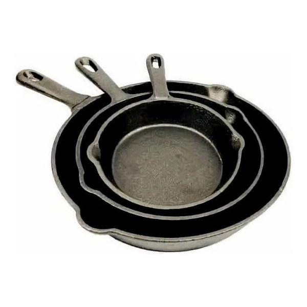 Sarten Set 3 Piezas Cocina Hierro Fundido Camping
