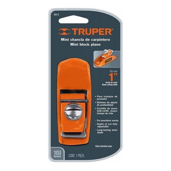 Cepillo Carpintero Mini Garlopa Ancho Cte.1 PuLG. Truper