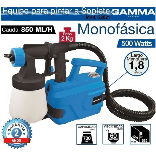 Equipo Pintar Gamma Hvlp Paint Eléctrico 500w Aire Caliente - Imagen 3