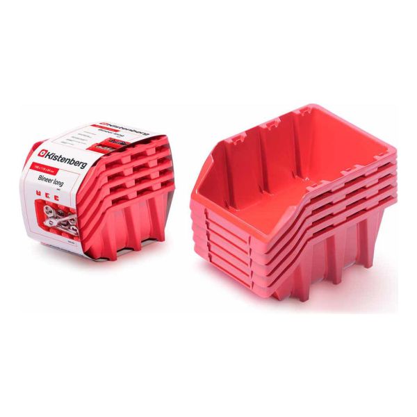 Set De Gavetas Kistenberg Apilables Rojas 5un. 20x12x8cm Kbi