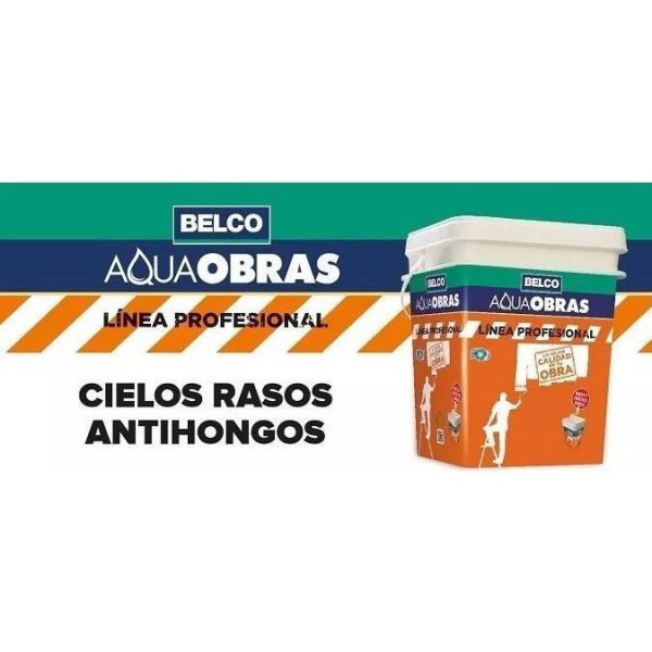 Pintura Cielos Rasos Antihongos Belco Profes.obras 4 Litros - Imagen 2