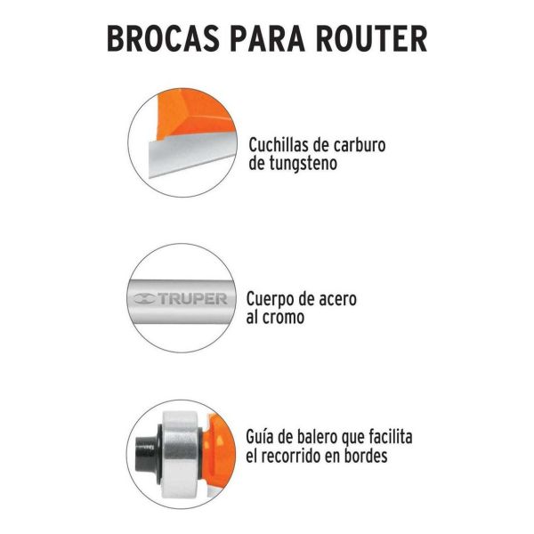 Broca Router Escalonada 1-1/8' Balero 10673 Kirkor - Imagen 2