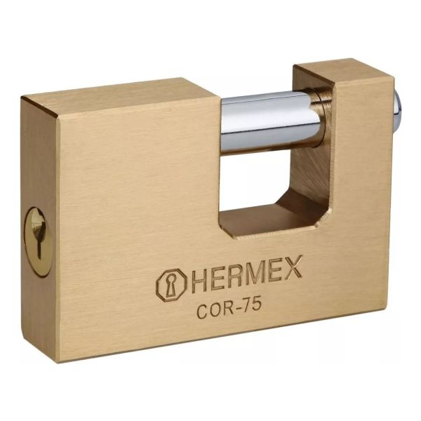 Candado Seguridad Anti Palanca Bronce 76mm Hermex Cor-75 Col