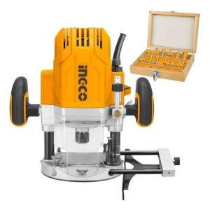 Router Fresadora 1600w Rt160028 Ingco + Kit 12 Fresas