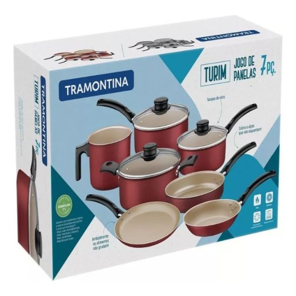 Juego De Bateria Ollas Sartenes 7 Piezas Tramontina Kirkor - Imagen 2