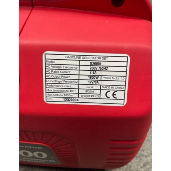 Generador Inverter Equus A Gasolina 1.7/2kw G2000i Kirkor - Imagen 3