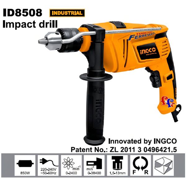 Taladro Percutor Ingco 13 Mm 850w Industrial Id8508 Kirkor - Imagen 2