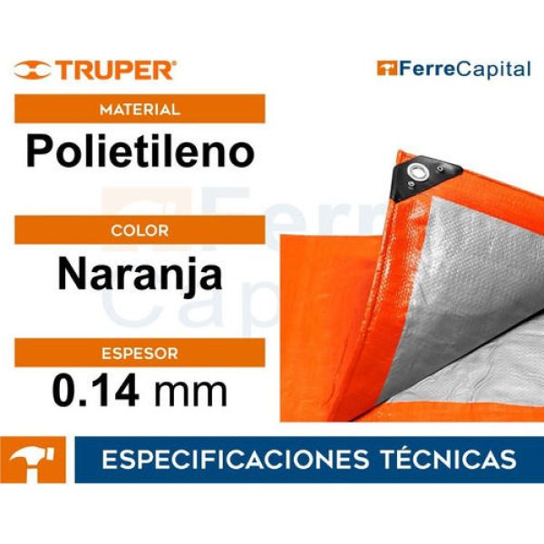 Lona 3 X 3 M, Naranja, Pretul 23756 Kirkor - Imagen 2