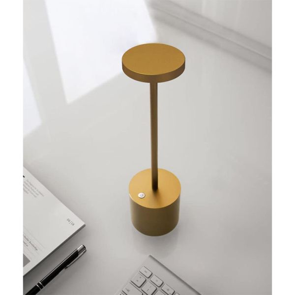 Portátil De Mesa Led Inalámbrica Usb Dorado - Imagen 3