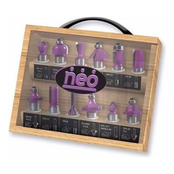 Juego De Fresas Para Router Fresadora Neo 12 Piezas 1/4 Kirk