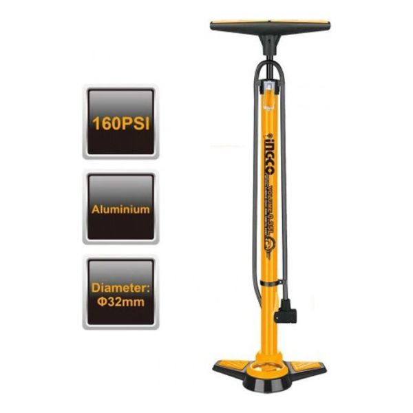 Inflador De Mano Ingco Pro Aluminio 160 Psi Mpp3201