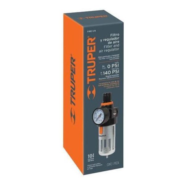 Filtro Y Regulador De Aire 1/4 Truper Para Compresor - Imagen 2