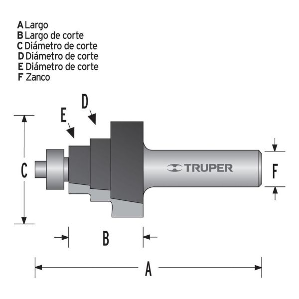 Broca Router Escalonada 1-1/8' Balero 10673 Kirkor - Imagen 3