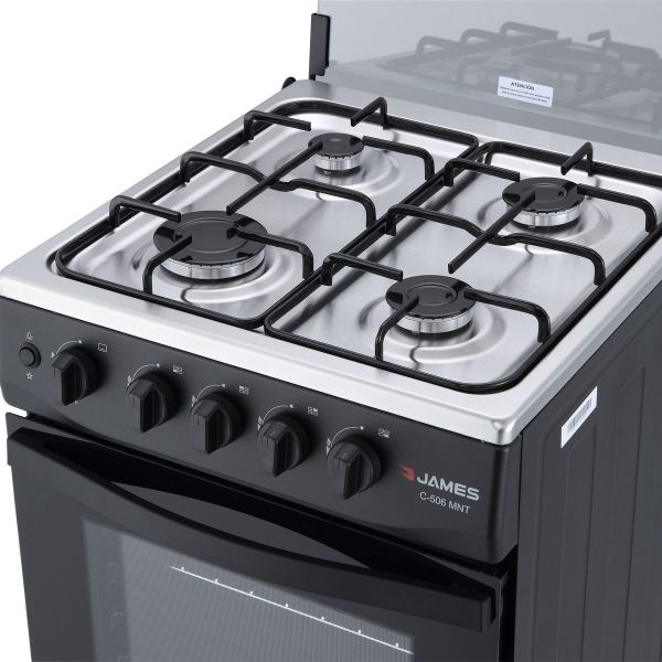 Cocina James C-506 Mnt Negro Mate A Gas Kirkor - Imagen 6