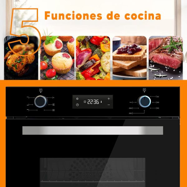 Horno De Empotrar Xion 76 Lts Digital Vidro Negro Kirkor - Imagen 5