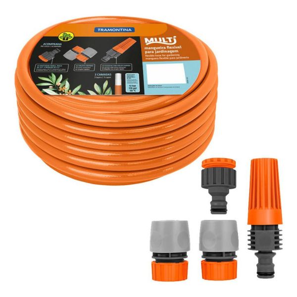 Manguera Para Jardín Super Flex Naranja 30m 1/2 Tramontina