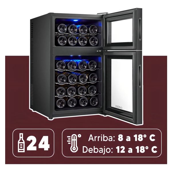 Enfriadora De Vinos Dual Zone Xion Xi-cava24 220v Kirkor - Imagen 2
