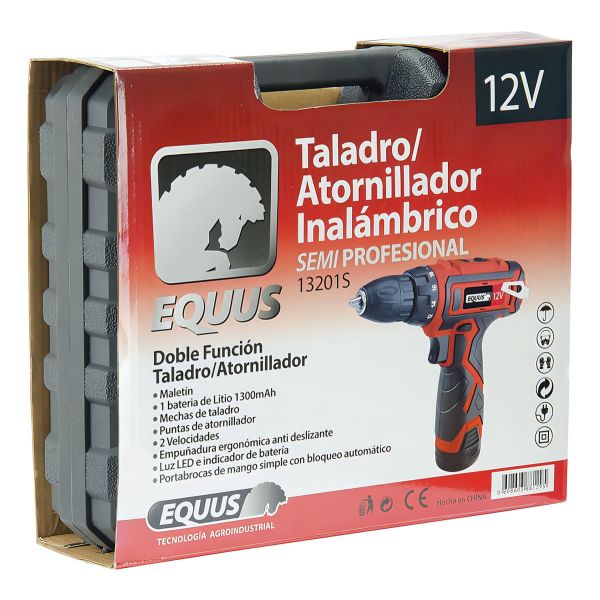 Taladro Atornillador Inalambrico 12v 2 Baterías Litio Equus - Imagen 2