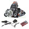 Linterna Minero Led T6 + 2 Led Verdes Xpe 3w Recargable - Imagen 2