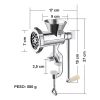Máquina De Picar Carne N°10 Manual De Aluminio 800 G - Imagen 4