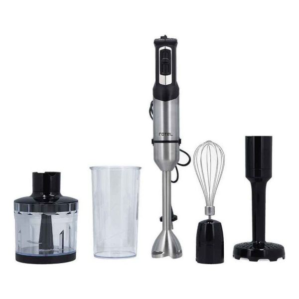 Mixer Rotel 1000w Inox 4 Accesorios + Vaso Doble Cuchilla - Imagen 2