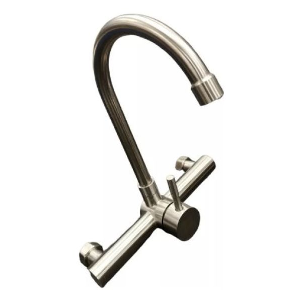Monocomando Palito Cocina Pared Rimontti Satinado Acero Inox - Imagen 2