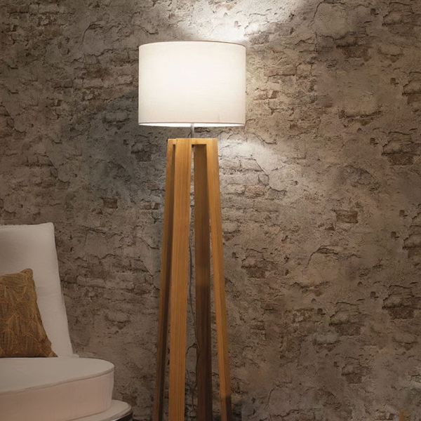 Portátil De Pie, Madera Y Pantalla De Tela E27 - Imagen 3