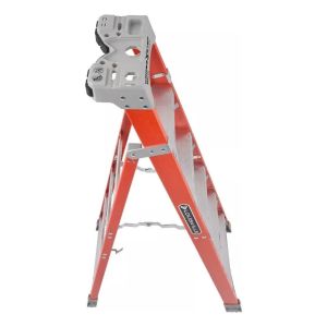 Escalera Cuprum Tijera Recta Fibra 8 Peldaños. 136 Kg Kirkor